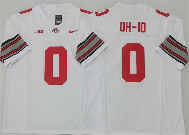 Men%27s Ohio State Buckeyes #0 OH-IO White 2025 F.U.S.E. Limited Stitched Jersey